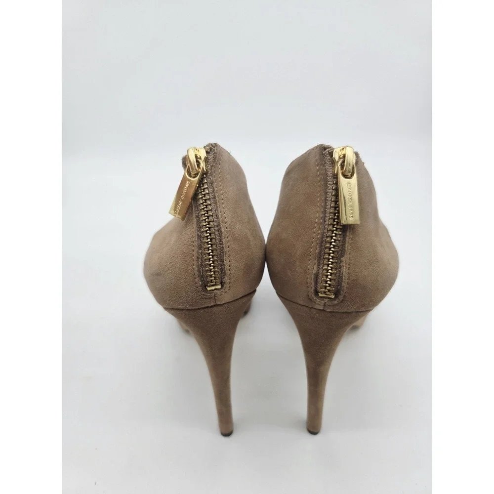 Michael Kors Womens Platform Tan Suede Women's T-Strap 6